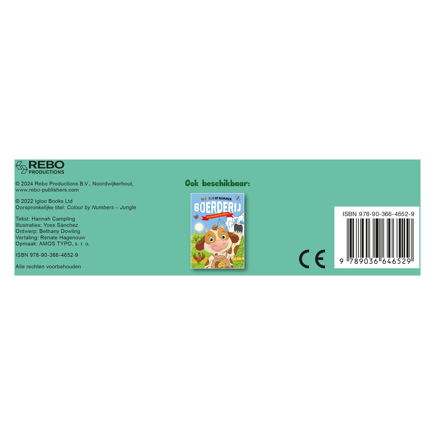 Rebo uitgeverij jungle - kleuren op nummer
