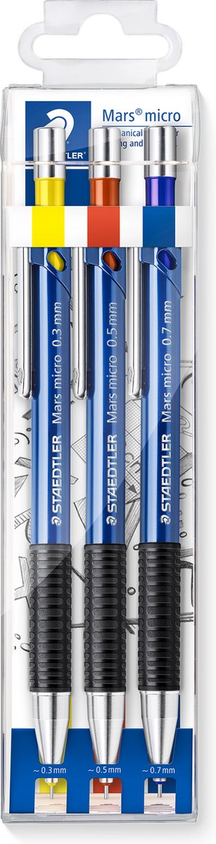 Staedtler - mars micro fijnstifthouder - set 0.3-0.5-0.7