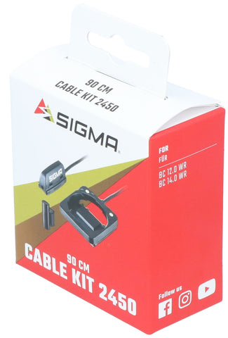 Support d'ordinateur de vélo Sigma 2450 avec aimant à rayons et câble de 90 cm