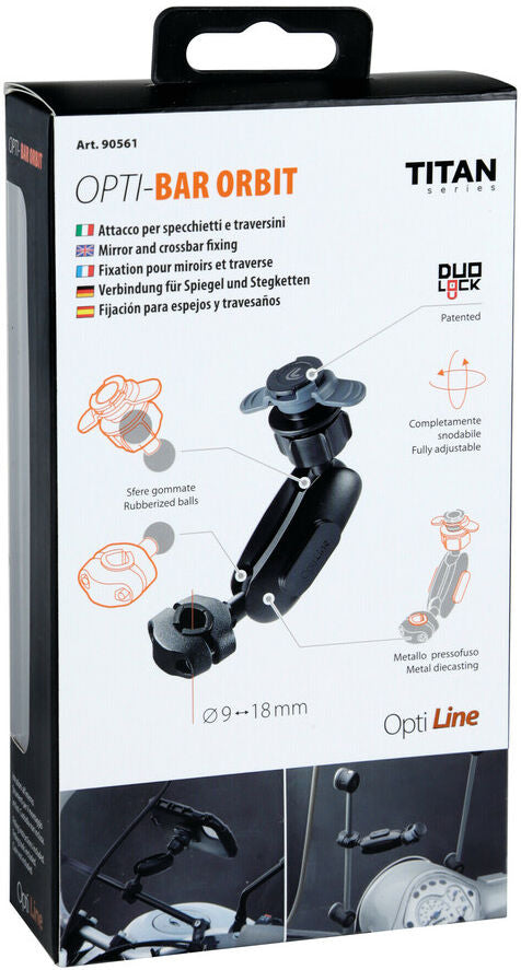 Lampa Opti-Bar Orbit spiegel en dwarsstang bevestiging (Ø 9 tm 18 mm)