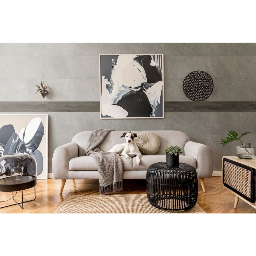 Grosfillex Grosfillex 15 st Wandtegels Gx Wall+ 15x90 cm donkerikenkleurig