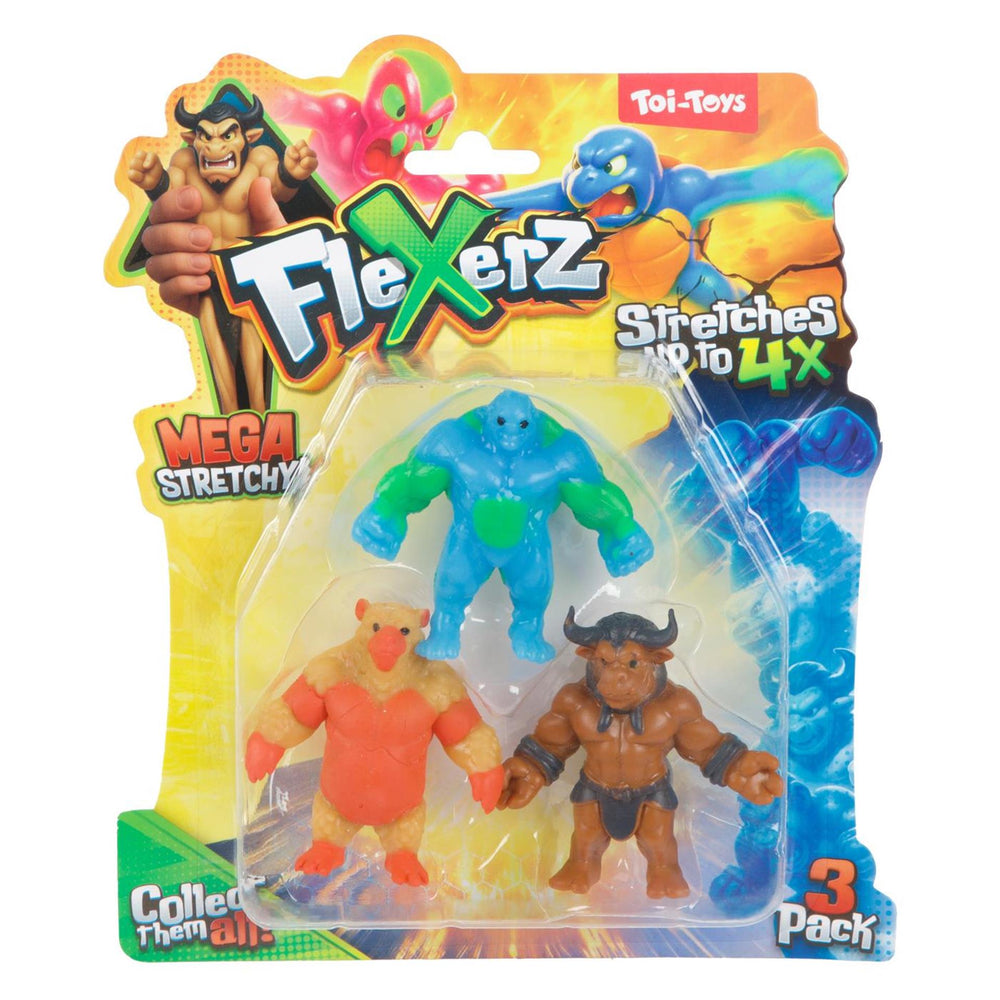 Toi-toys fun anti stressfiguur -flexerz-3st 6cm rekbaar 2ass