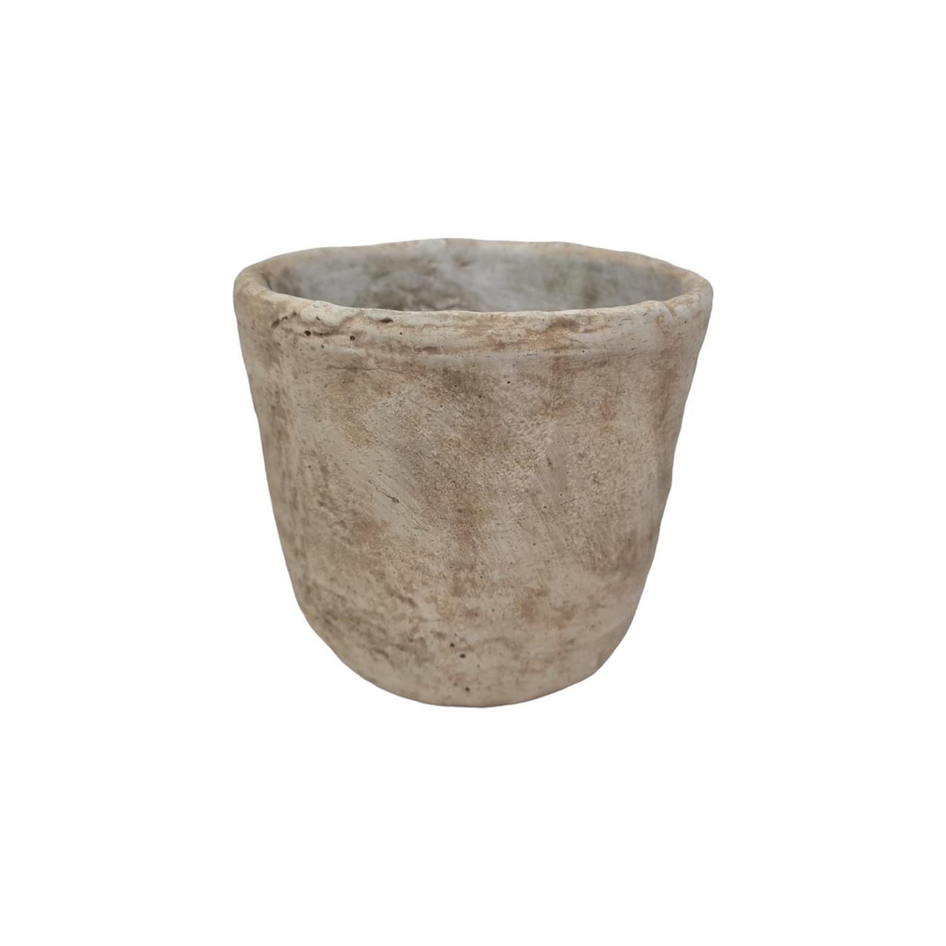 Mansion atmosphere toulon bloempot steen crème 13,5x12cm