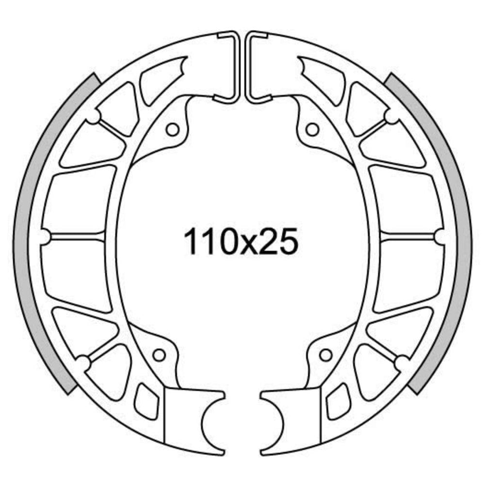 Jeu de segments de frein Newfren GF0261 Vespa LX-50 arrière, Piaggio Skipper, Hexagon-125