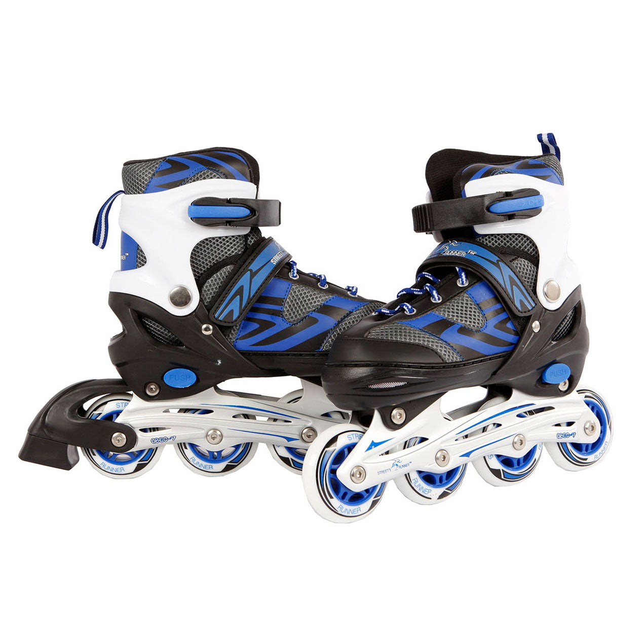Street rider skeelers blauw zwart, maat 33-36