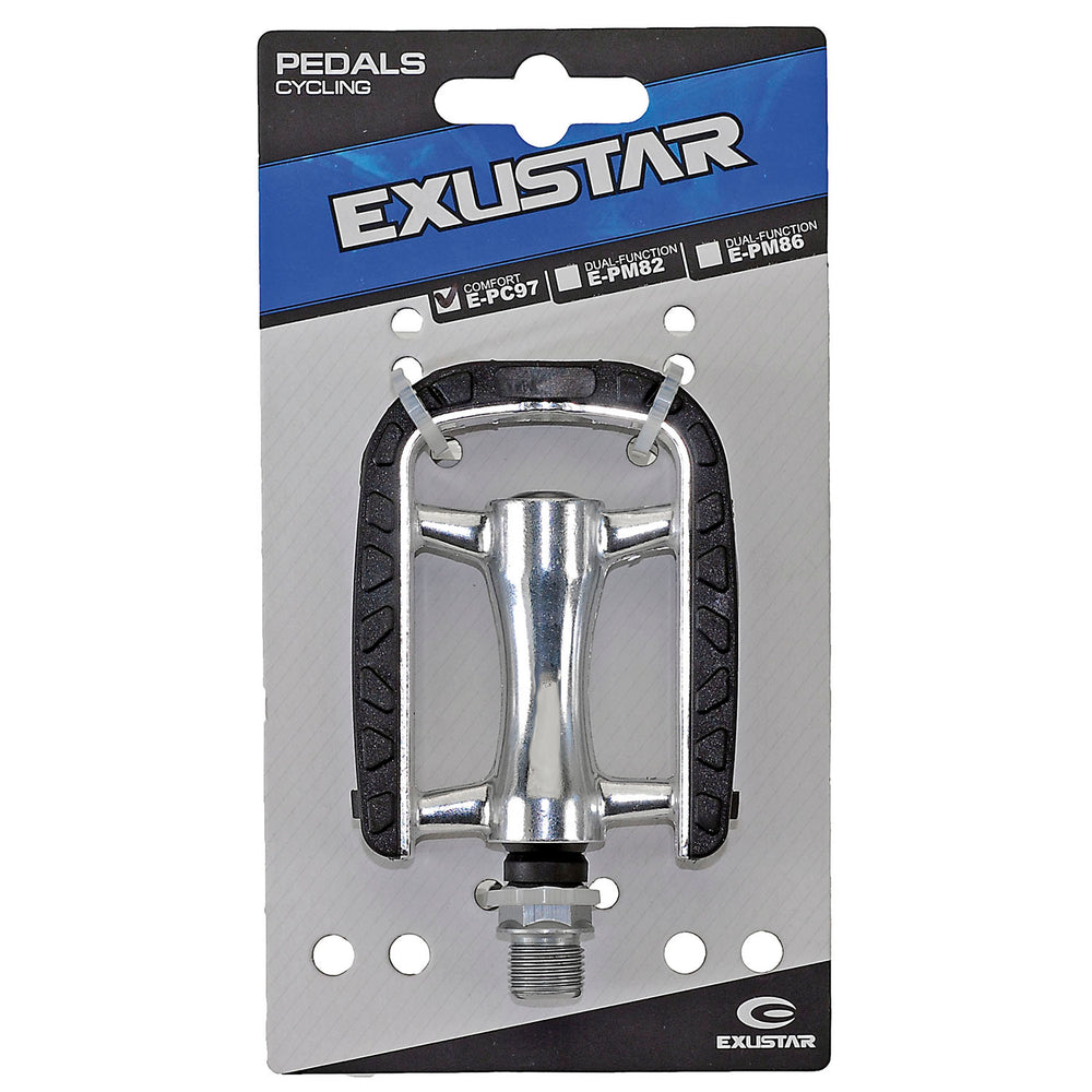 Pedaalset Exustar antislip aluminium - zwart