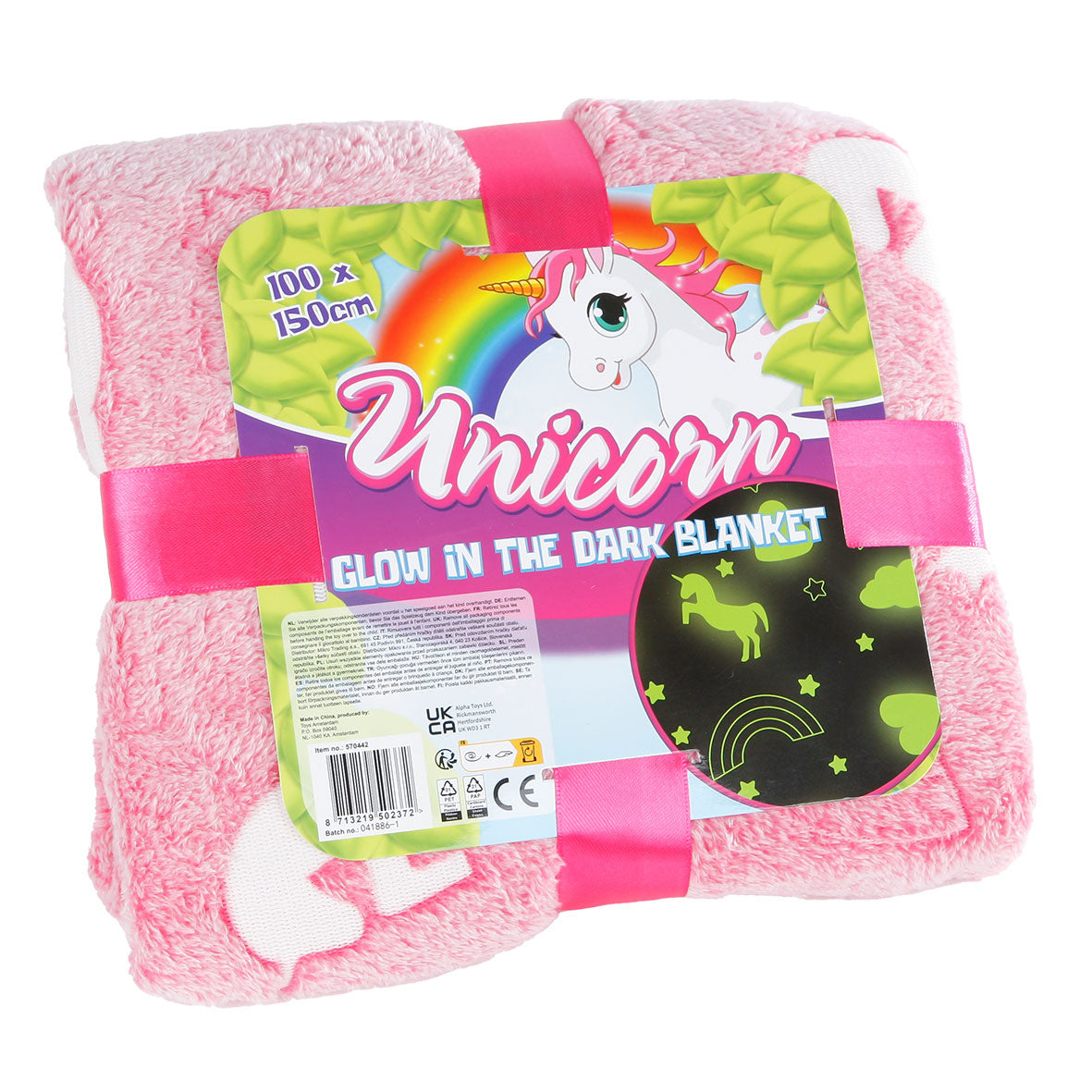 Unico Glow in the Dark Deken Eenhoorn, 100x150cm
