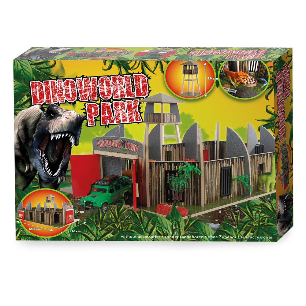 Dinoworld houten dinosauruspark met uitkijktoren speelset