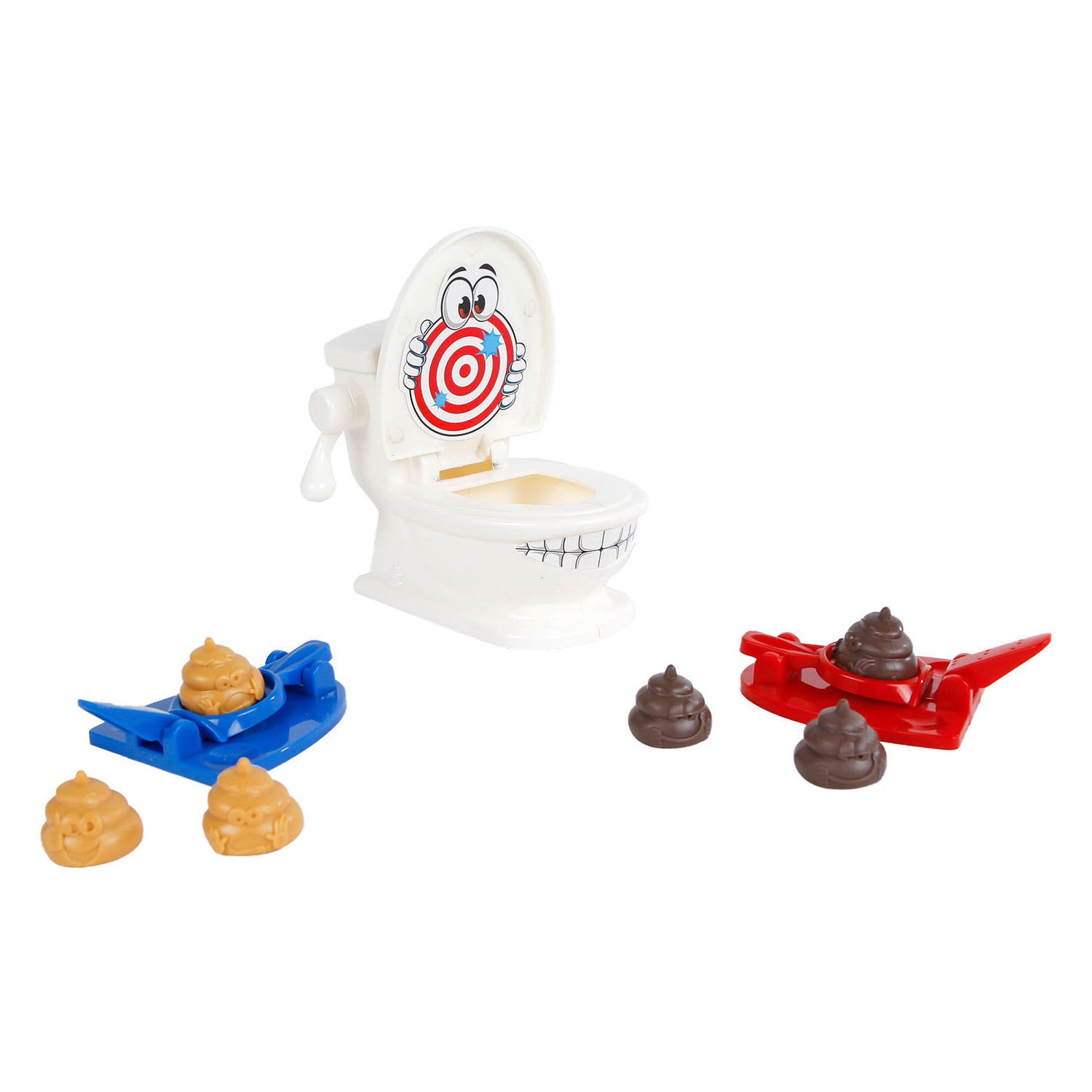 Poo poep schieten in het toilet kinderspel