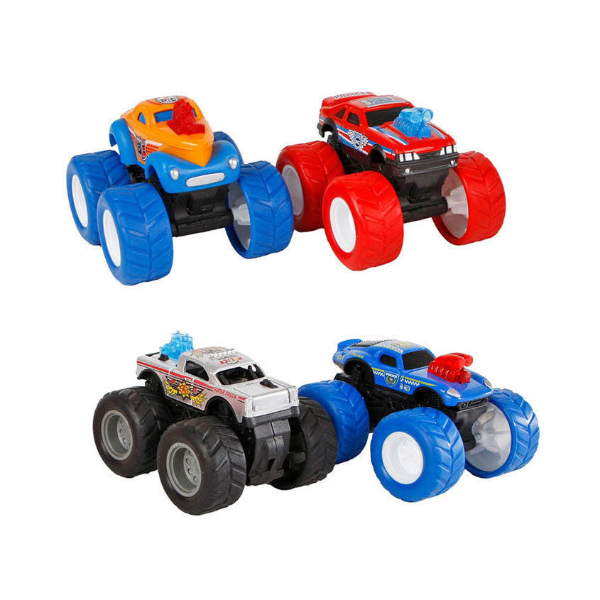 Monstertrucks met grote wielen, 8 cm, set van twee