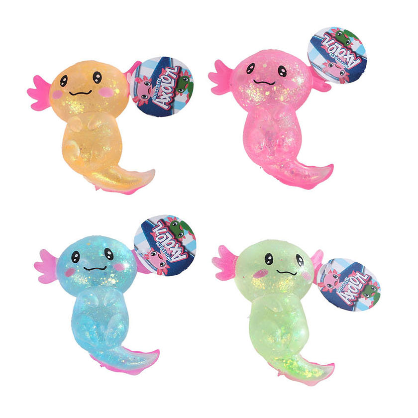 Axolotl Suiker Knijpdier Kleur, 11cm