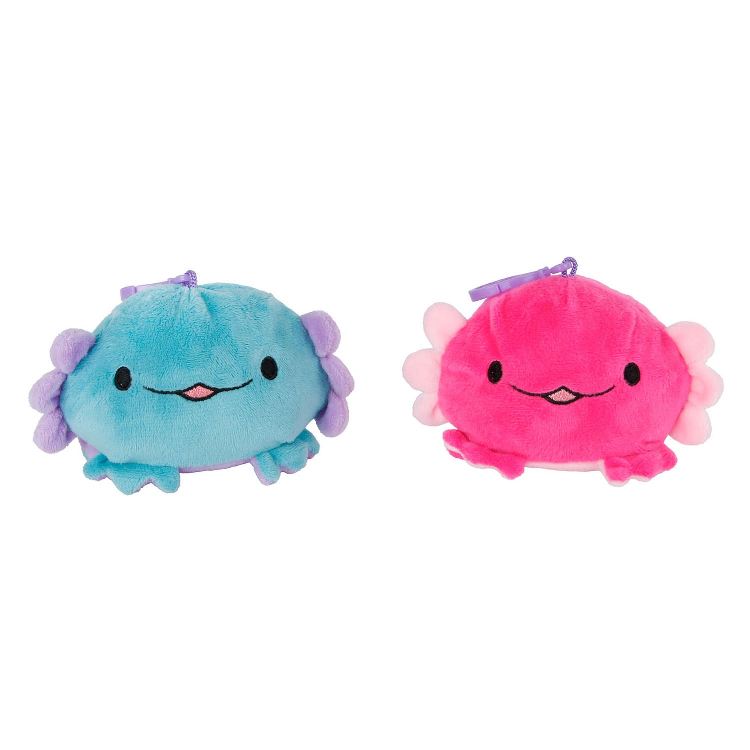 Axolotl pluche omkeer met sleutelhanger 4 assorti 10 cm | 4 stuks