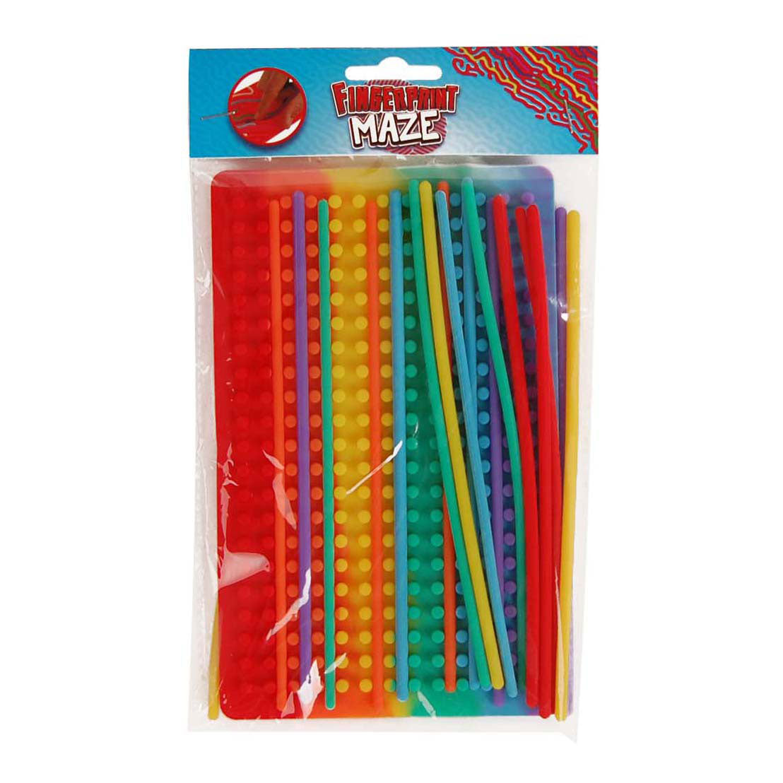 Vingerafdruk doolhof met sticks - rechthoek