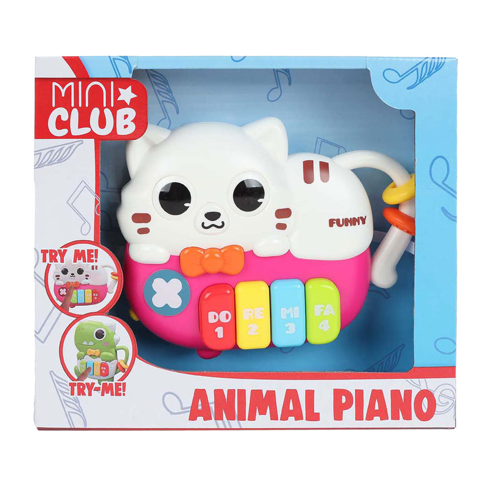 Miniclub dierenpiano poes met licht en geluid, 15cm