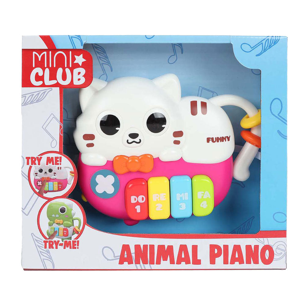 Miniclub dierenpiano poes met licht en geluid, 15cm