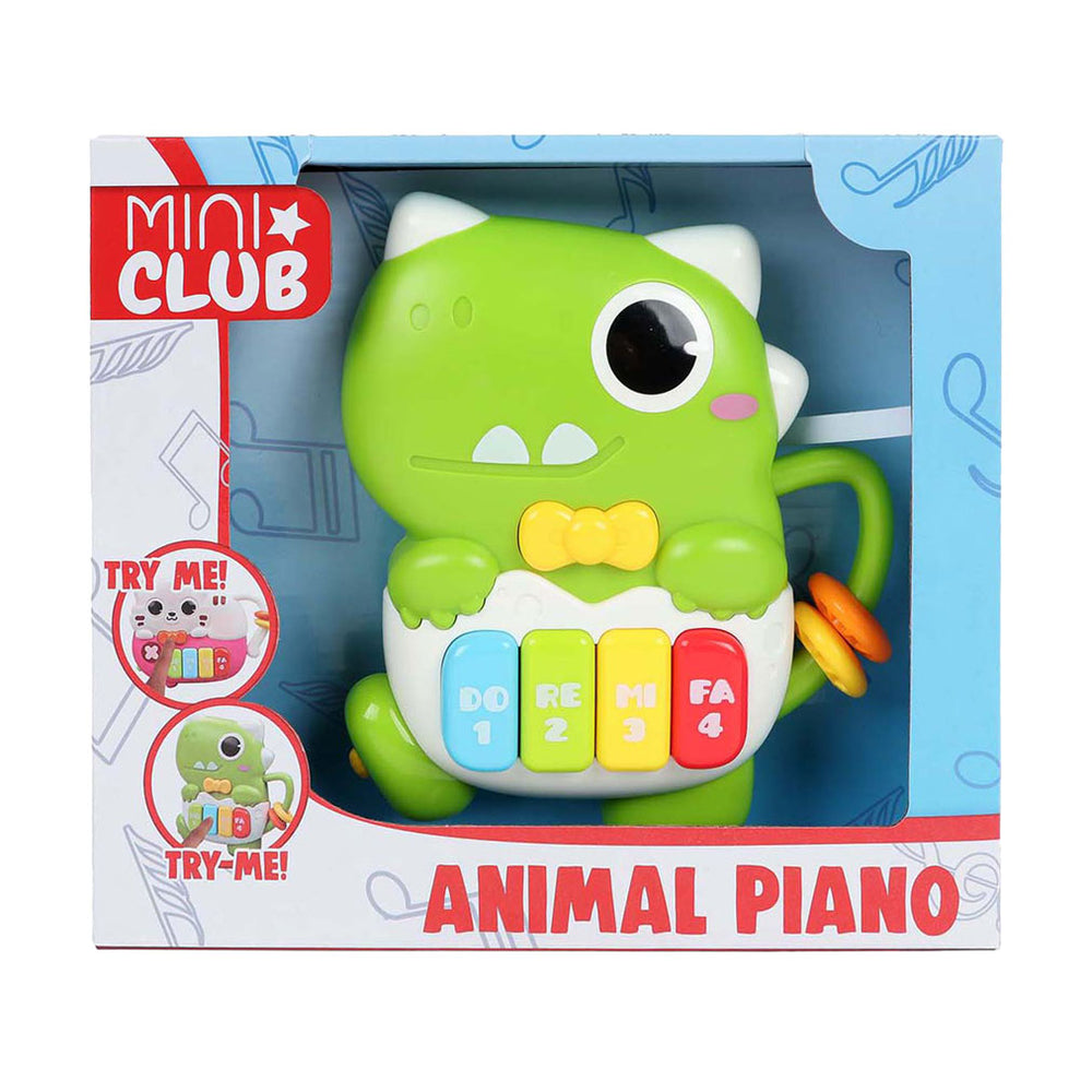 Miniclub dierenpiano dino met licht en geluid, 15cm