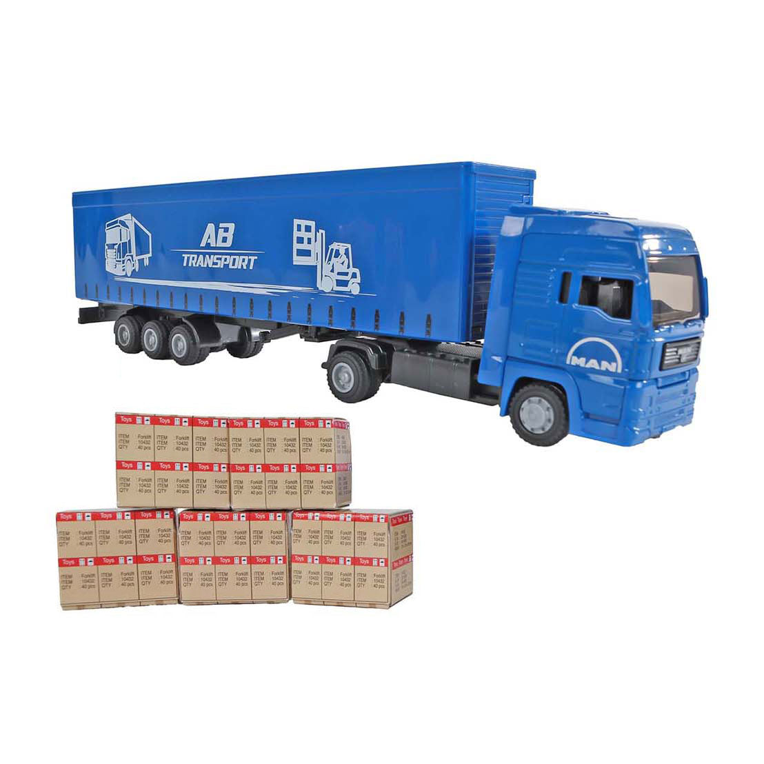 Kinder globe man vrachtwagen met oplegger 30cm