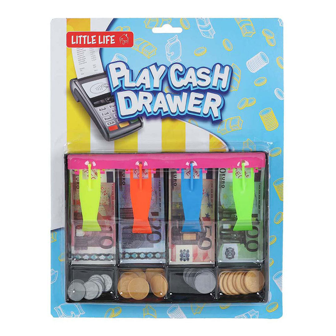 Kassalade met briefgeld en munten 20x14,5cm