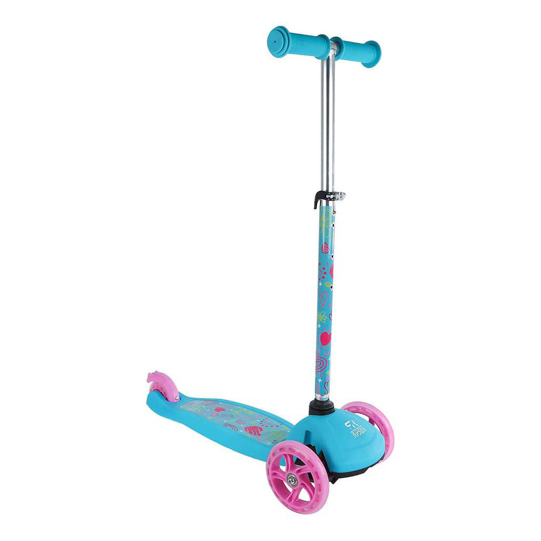 Street rider 3-wiel opstap met verstelbaar stuur abec 7 roze