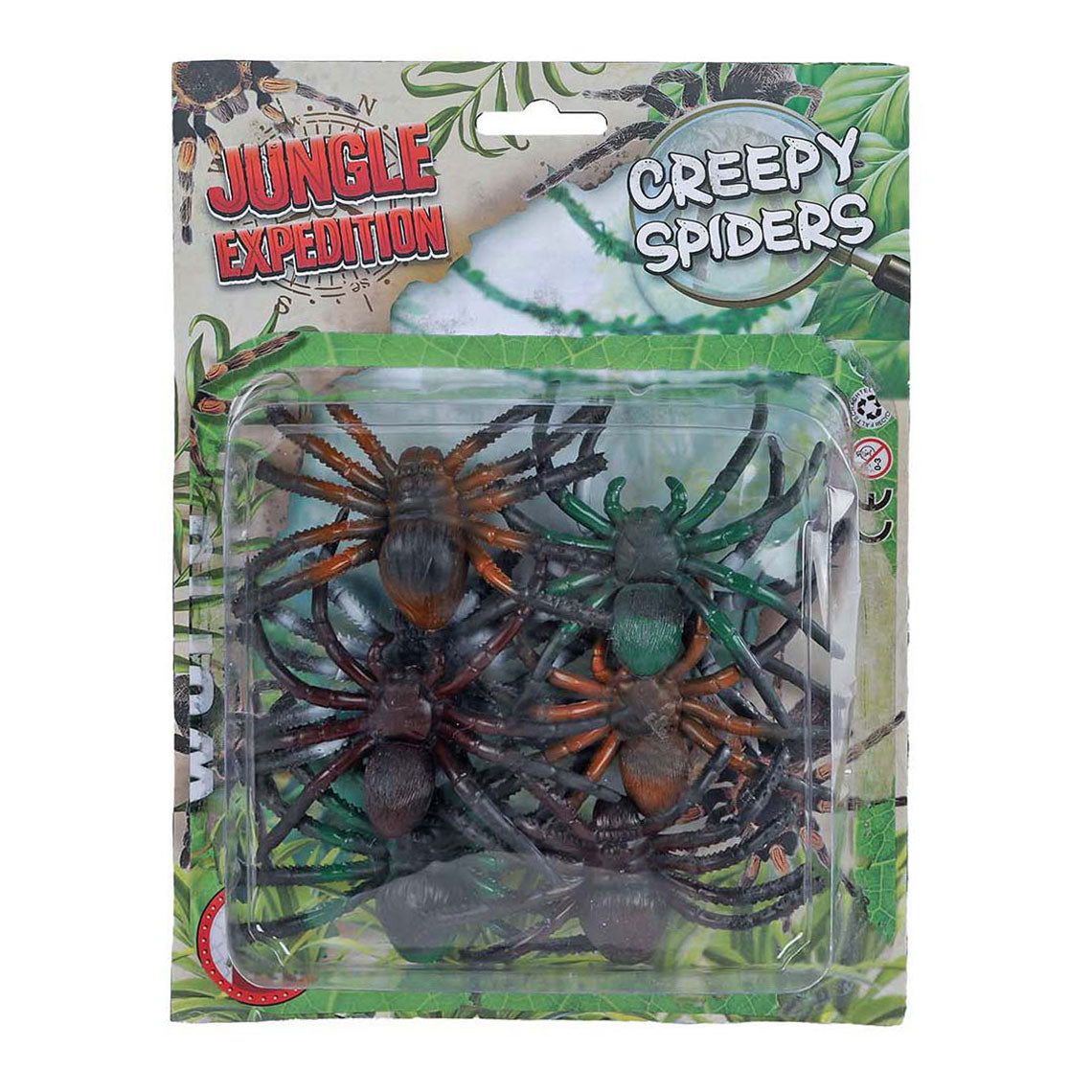 Jungle expeditie spinnen 6cm, 8st.