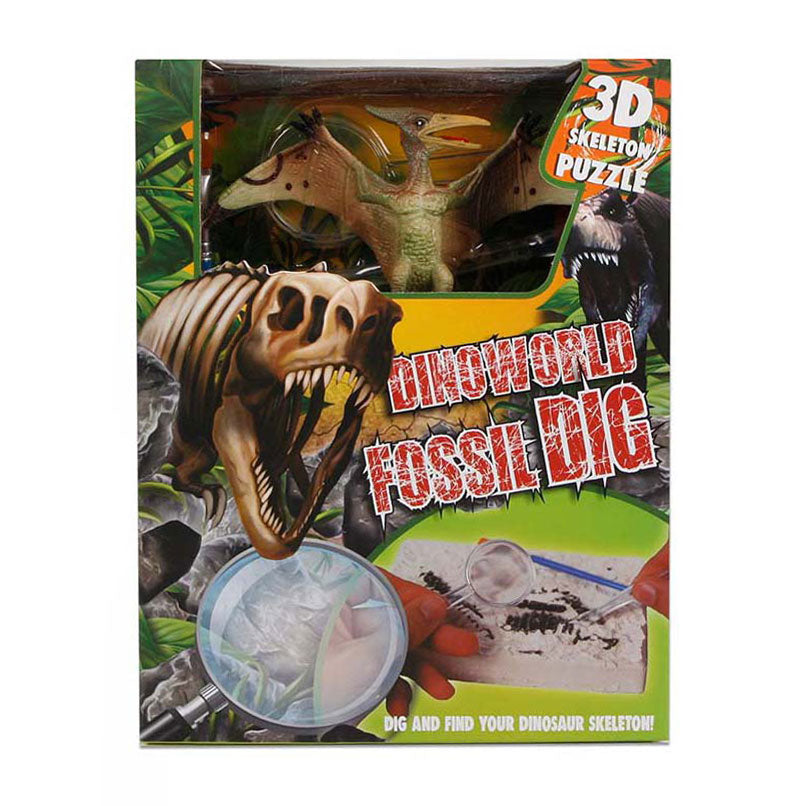 Dinoworld fossiele hakken puzzel met extra dinosaurus figuur