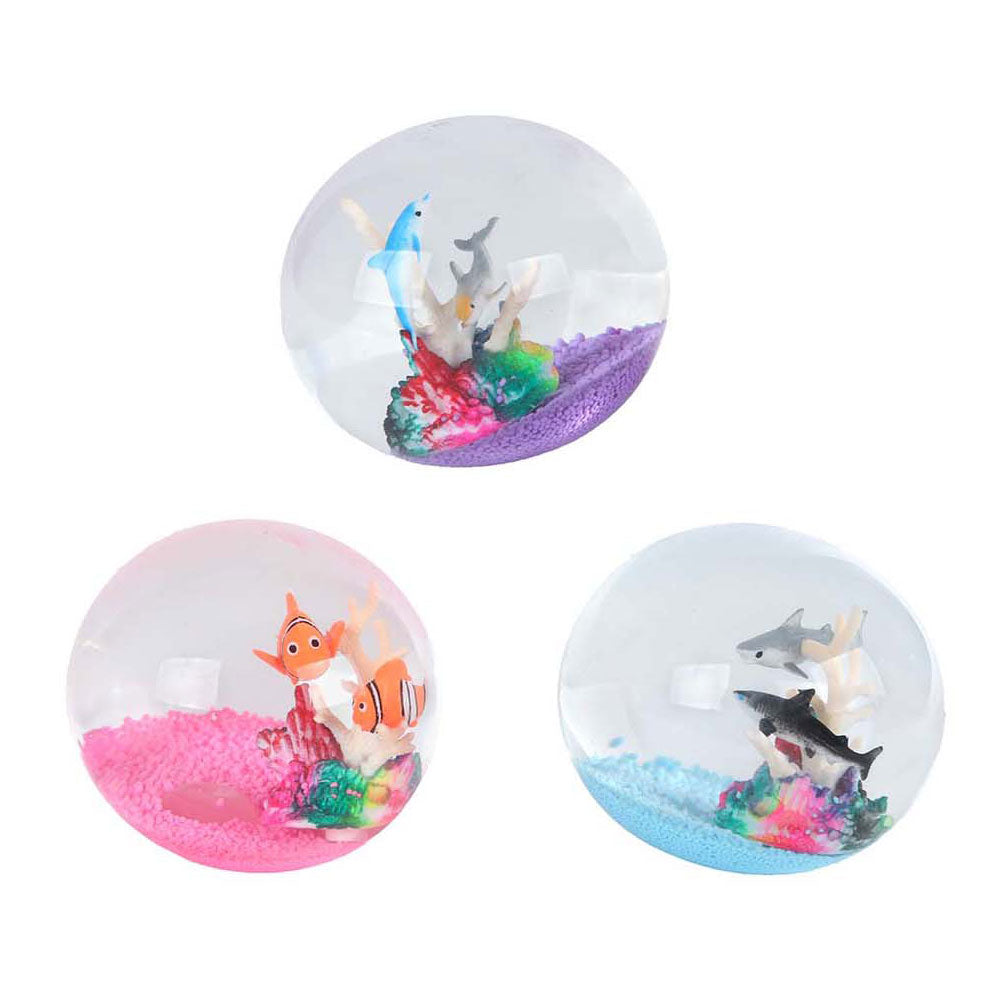Bestemming diepe oceaan bal met zeedieren, 9cm