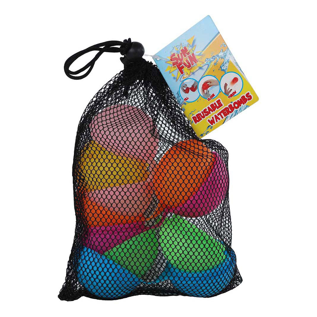 Zonnepret herbruikbare waterballonnen 6cm, 6st.