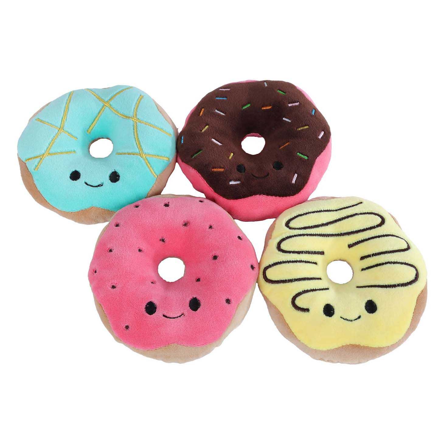 Van manen fluffy menu pluche met 4 donuts - 40cm