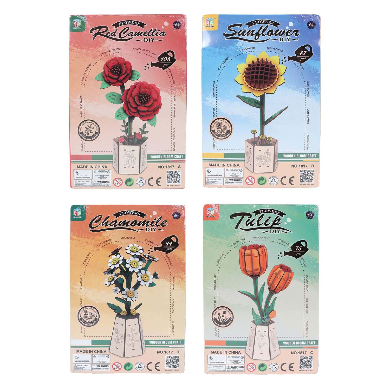 Maak je eigen houten bloemen - 20,5cm
