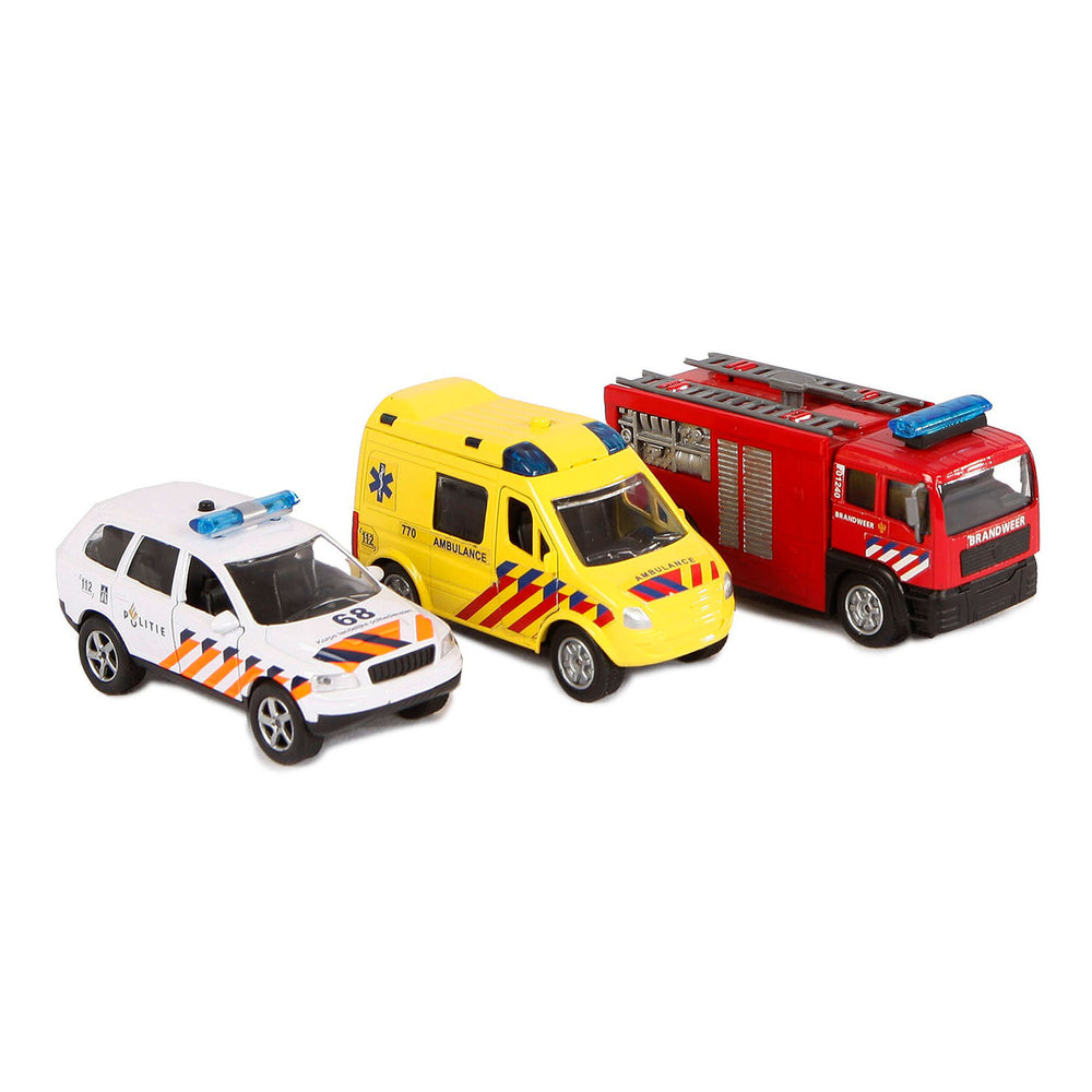 2-play die-cast hulpdienst voertuigen nl met licht en geluid