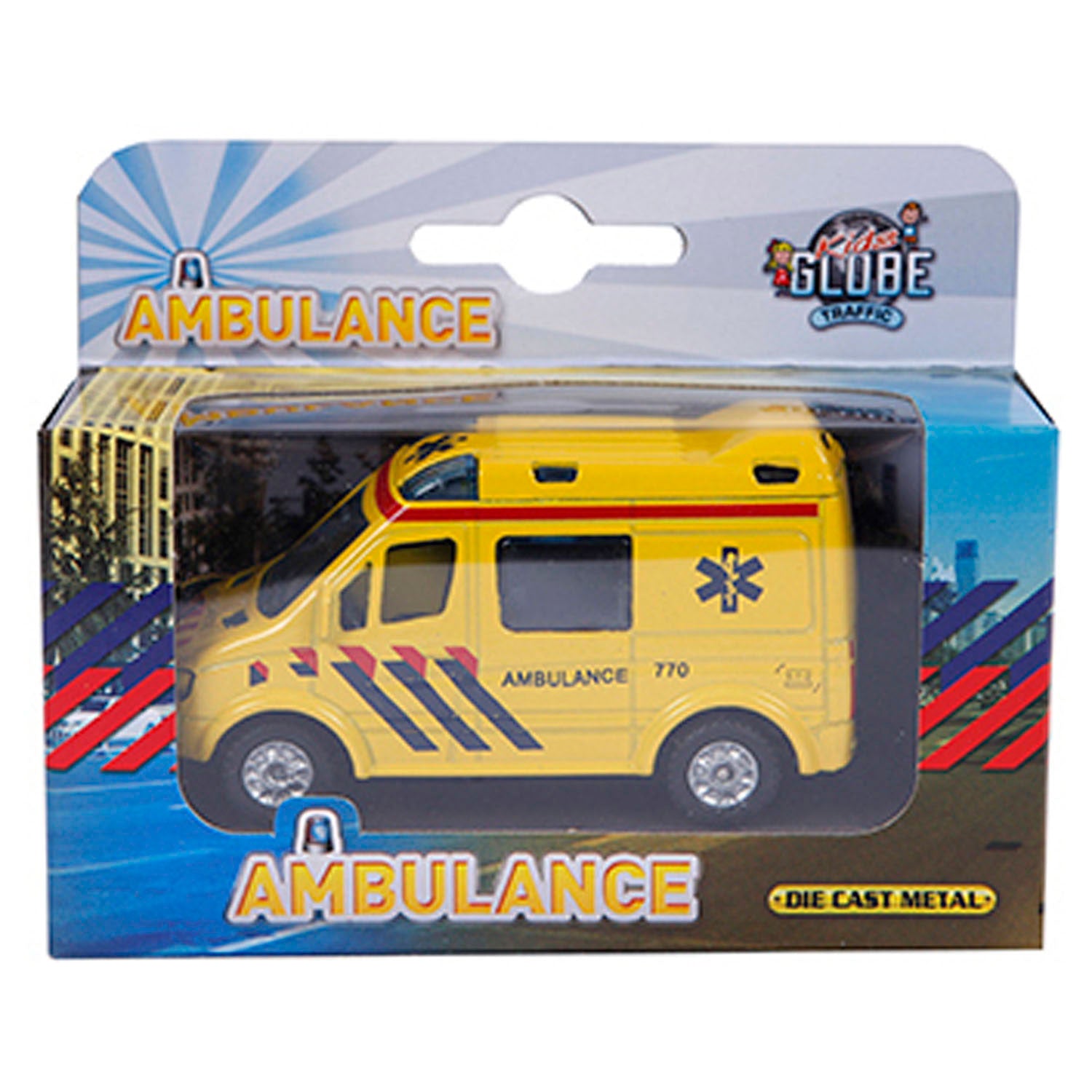 Kids globe ambulance nl die cast pullback-action 8cm