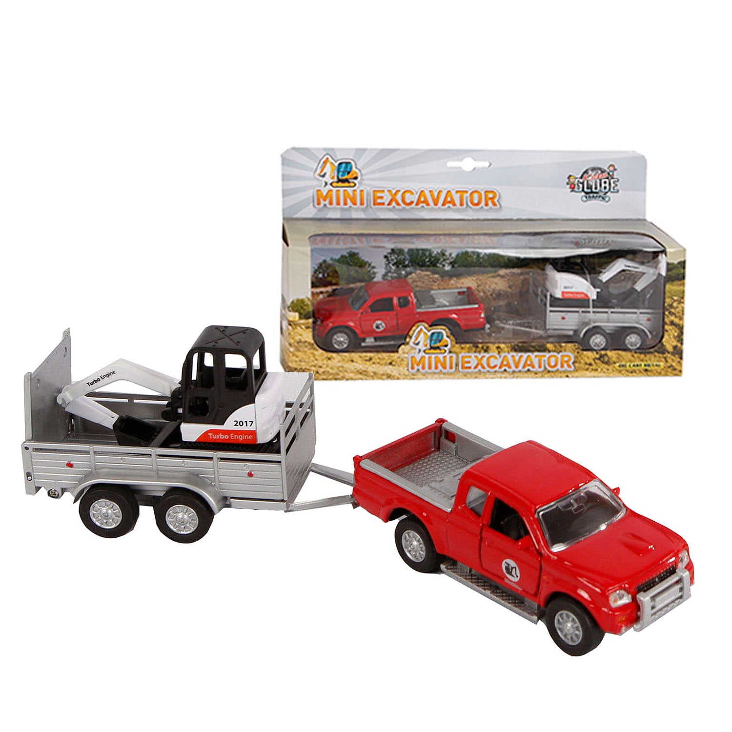 Kids Globe Gegoten Mitsubishi met Minigraver, 27cm