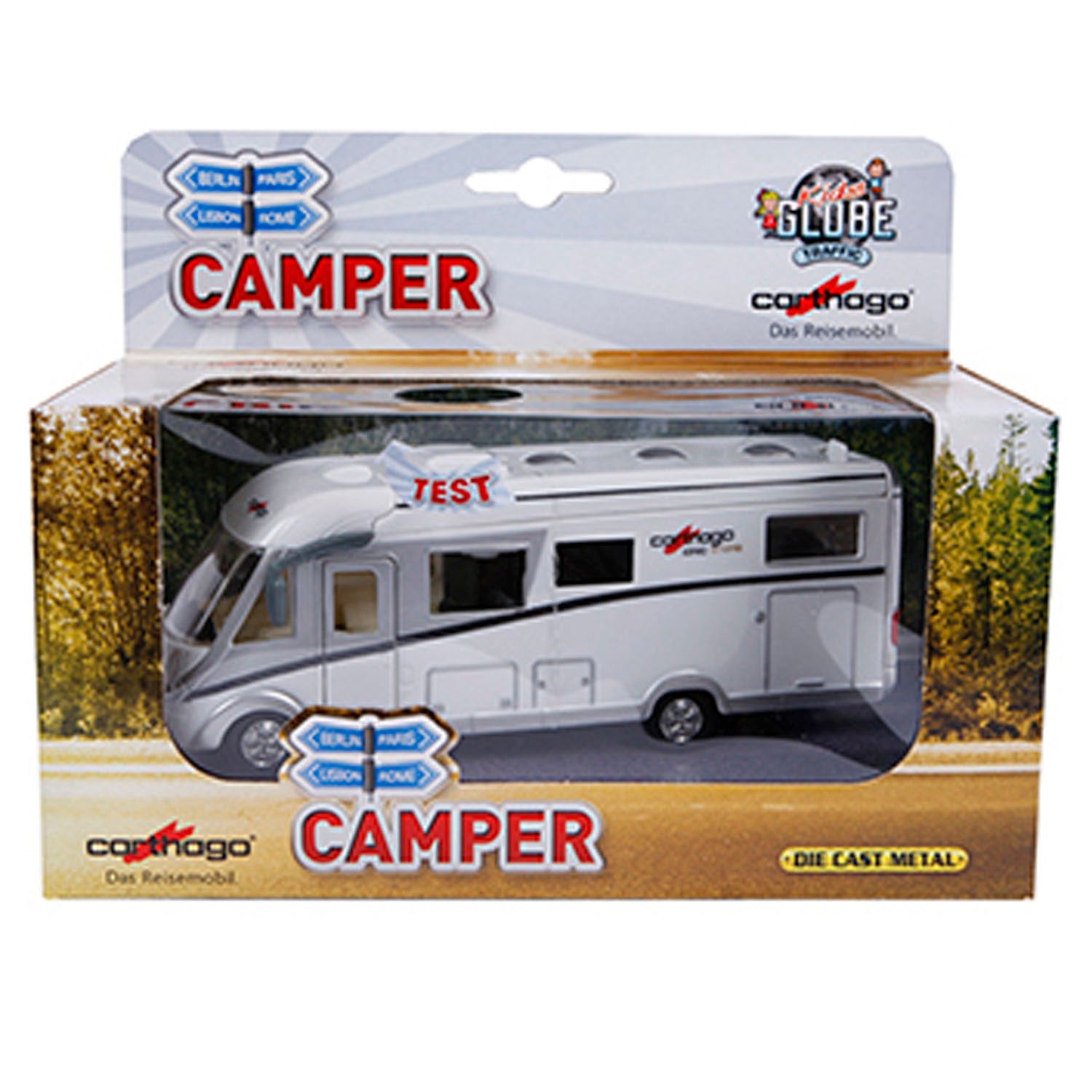 Kids Globe die-cast Carthago camper with lights, 16cm