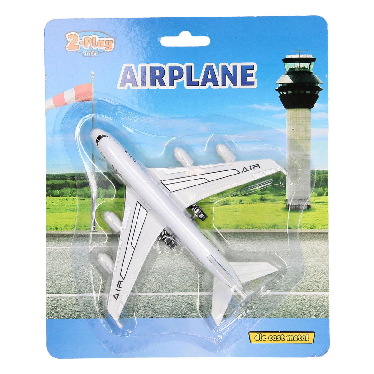 2-play die-cast pull back airplane, 14cm