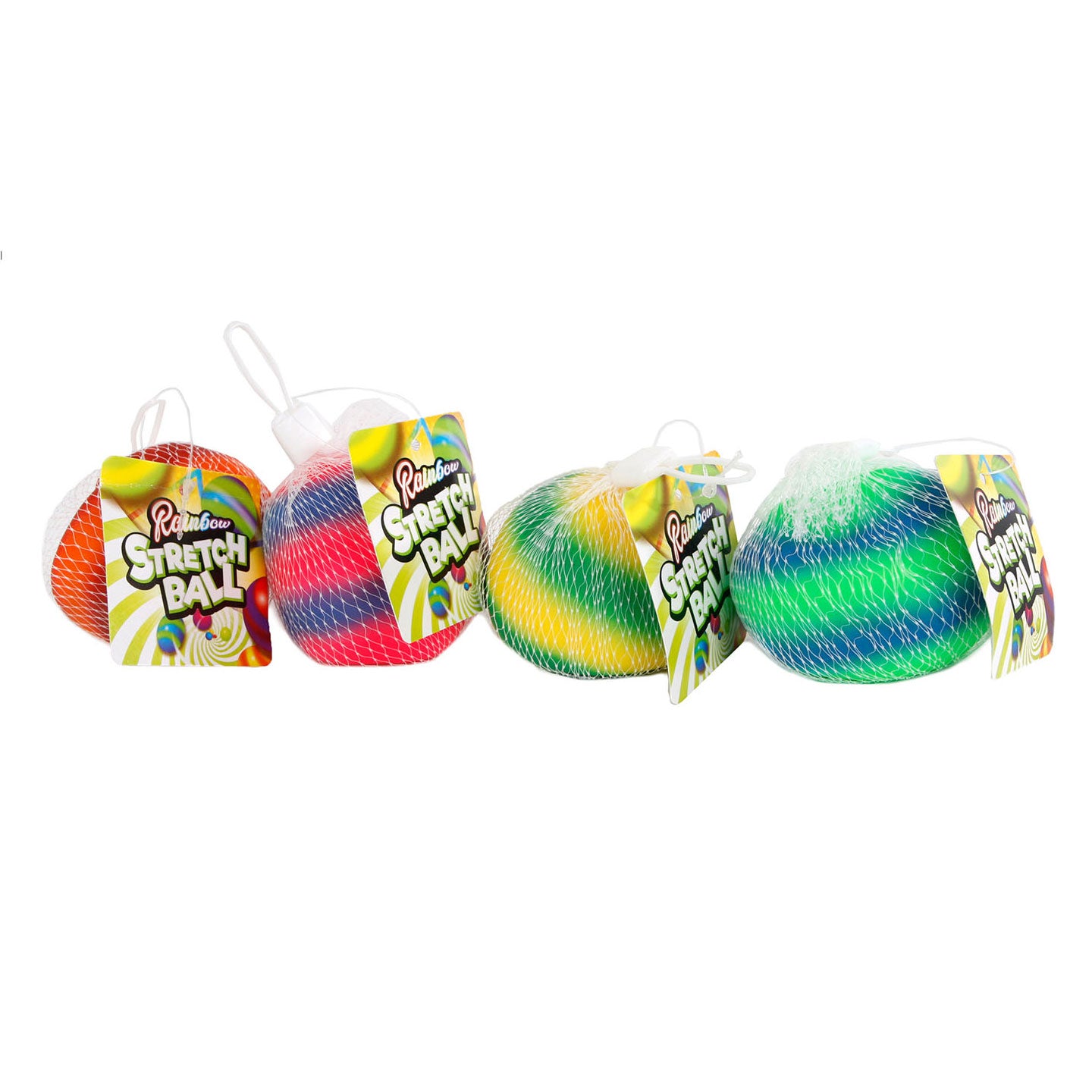 Regenboog stretchbal, 7cm