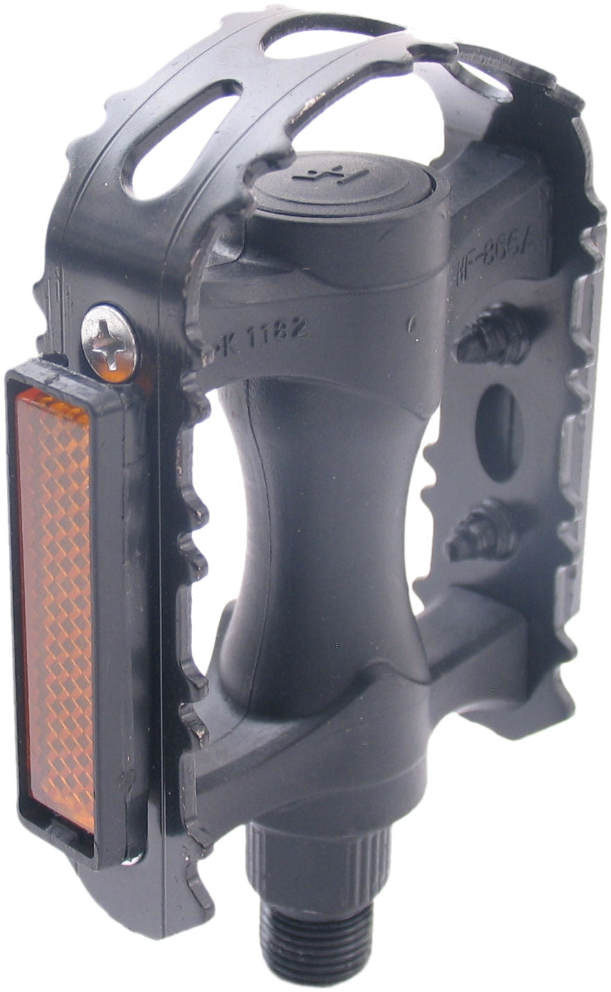 Edge pedaalset mtb kunststof met ijzeren rand - zwart