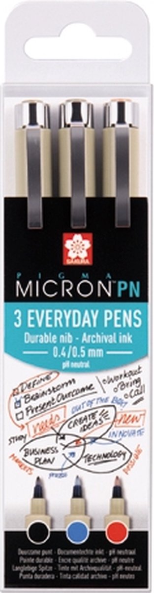 Sakura pigma micron pn bureauset 3 kleuren