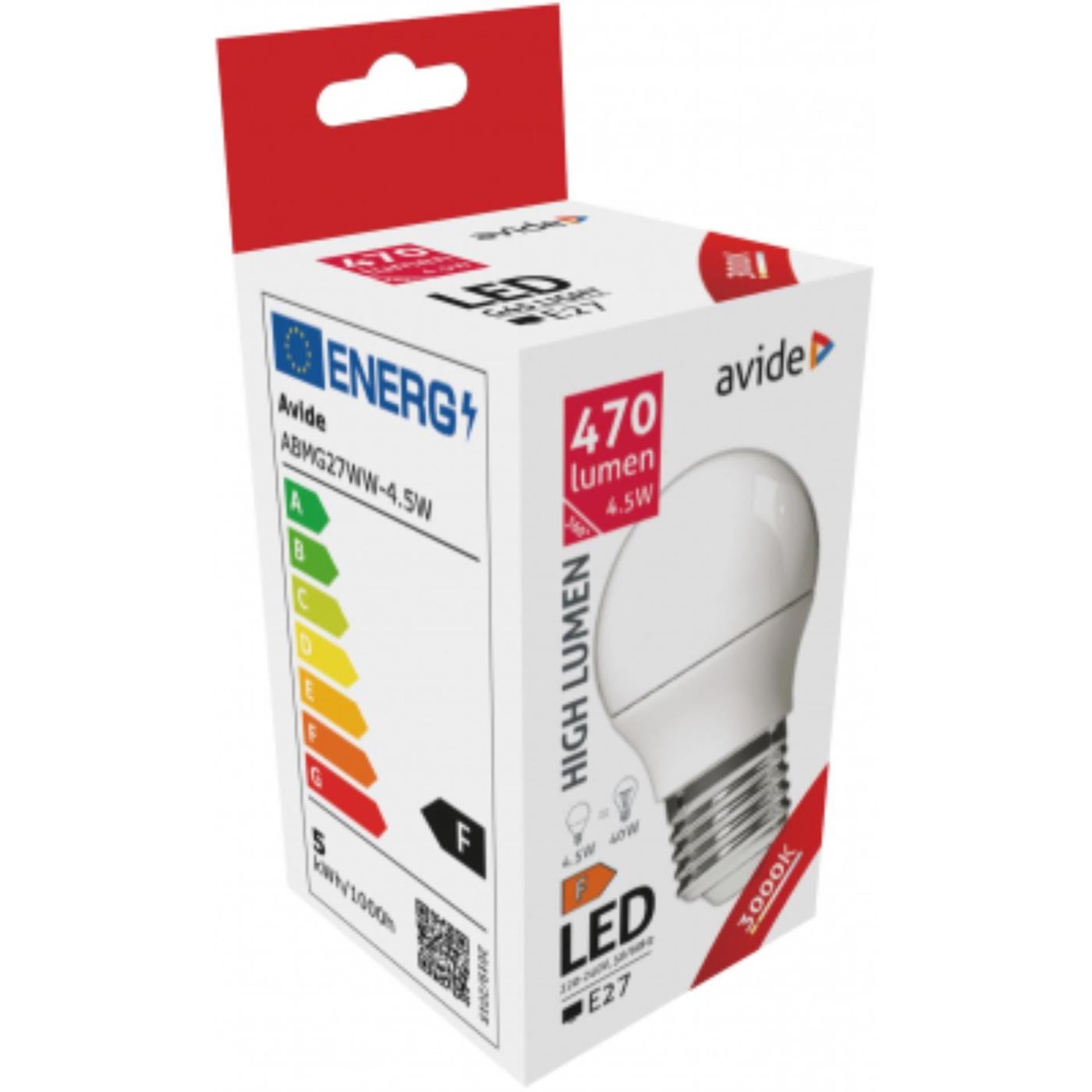 Avide led globe mini g45 4.5w e27 ww