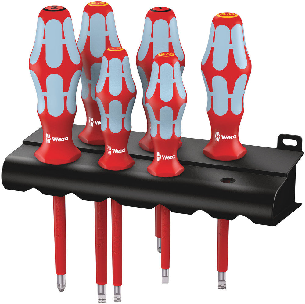 Wera 3165 i 6 schroevendraaierset, roestvrij staal + rek (rood blauw, 6-delig)