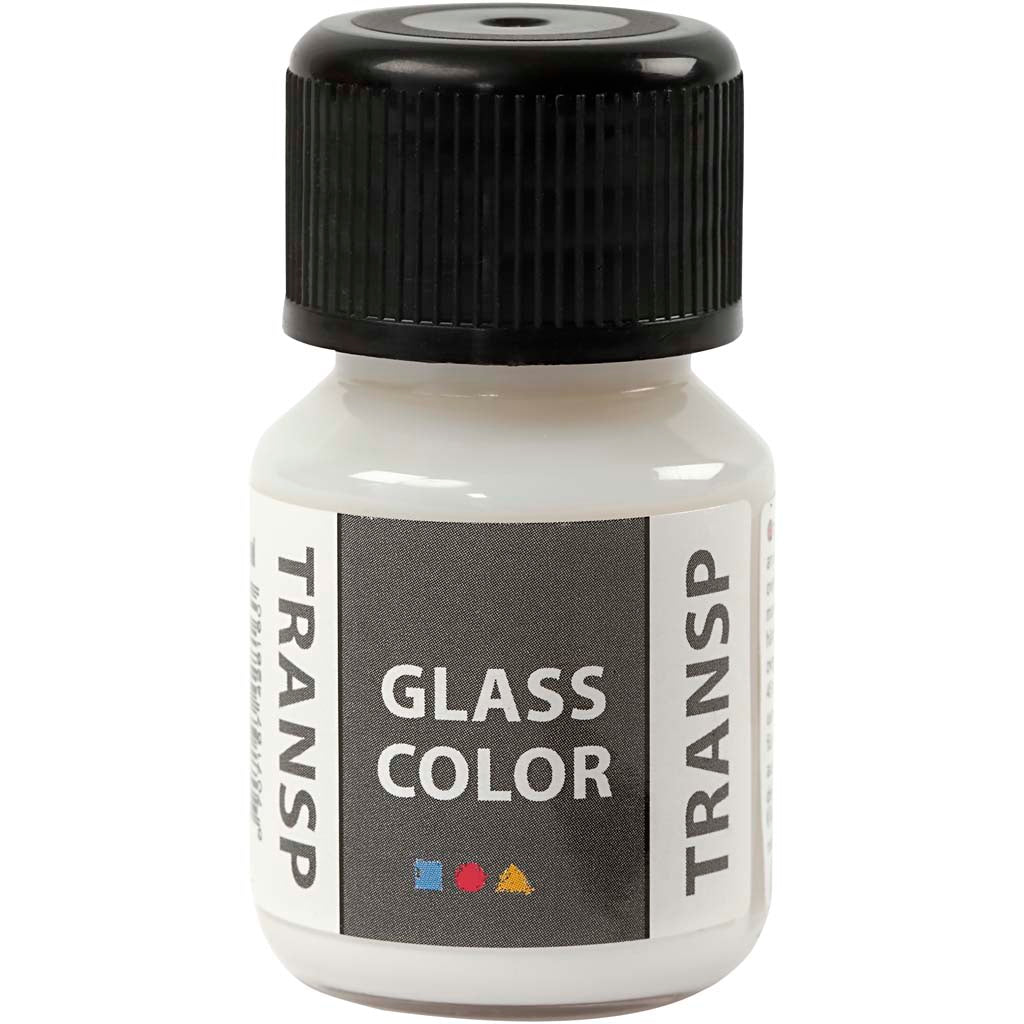 Creativ bedrijfsglas kleur transparante verf - wit, 30ml