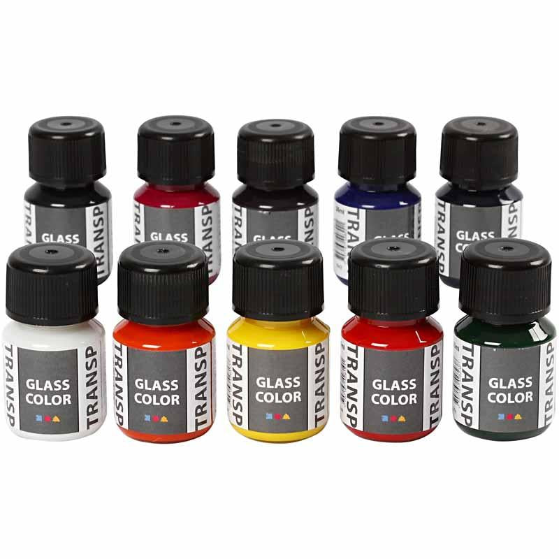 Creativ company glaskleur transparant glasverf kleur, 10x30ml