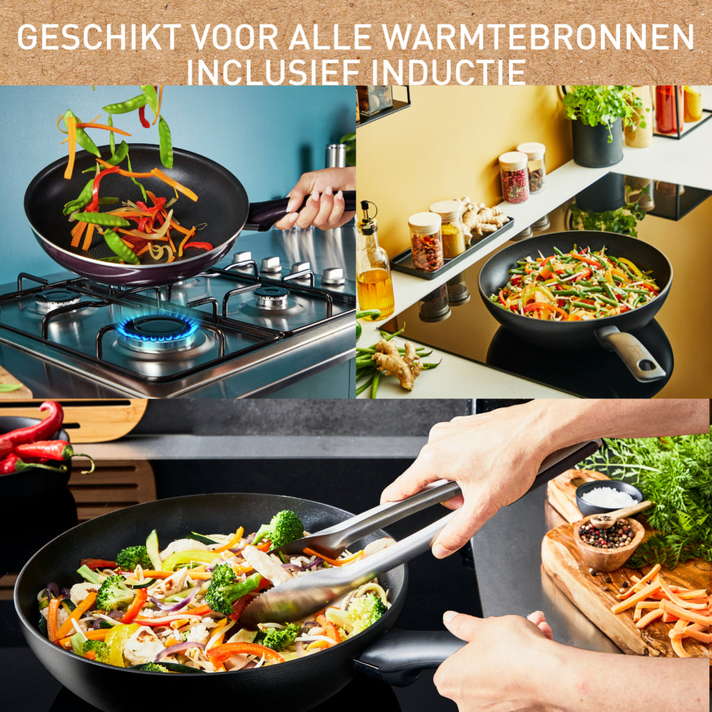 Tefal c47632 change zwart keramische hapjespan 24 cm zwart