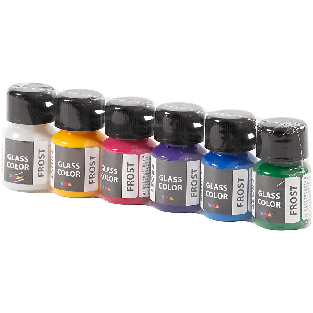 Creativ company glaskleur frost glasverf kleur, 6x30ml