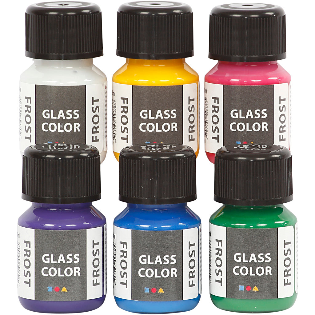 Creativ company glaskleur frost glasverf kleur, 6x30ml