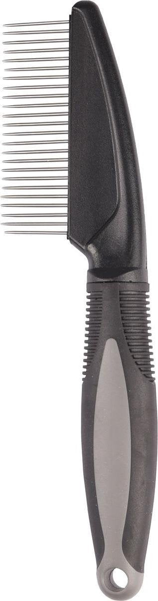 Flamingo hondenkam middel roterend - grijs - 21 x 2 x 5.5 cm