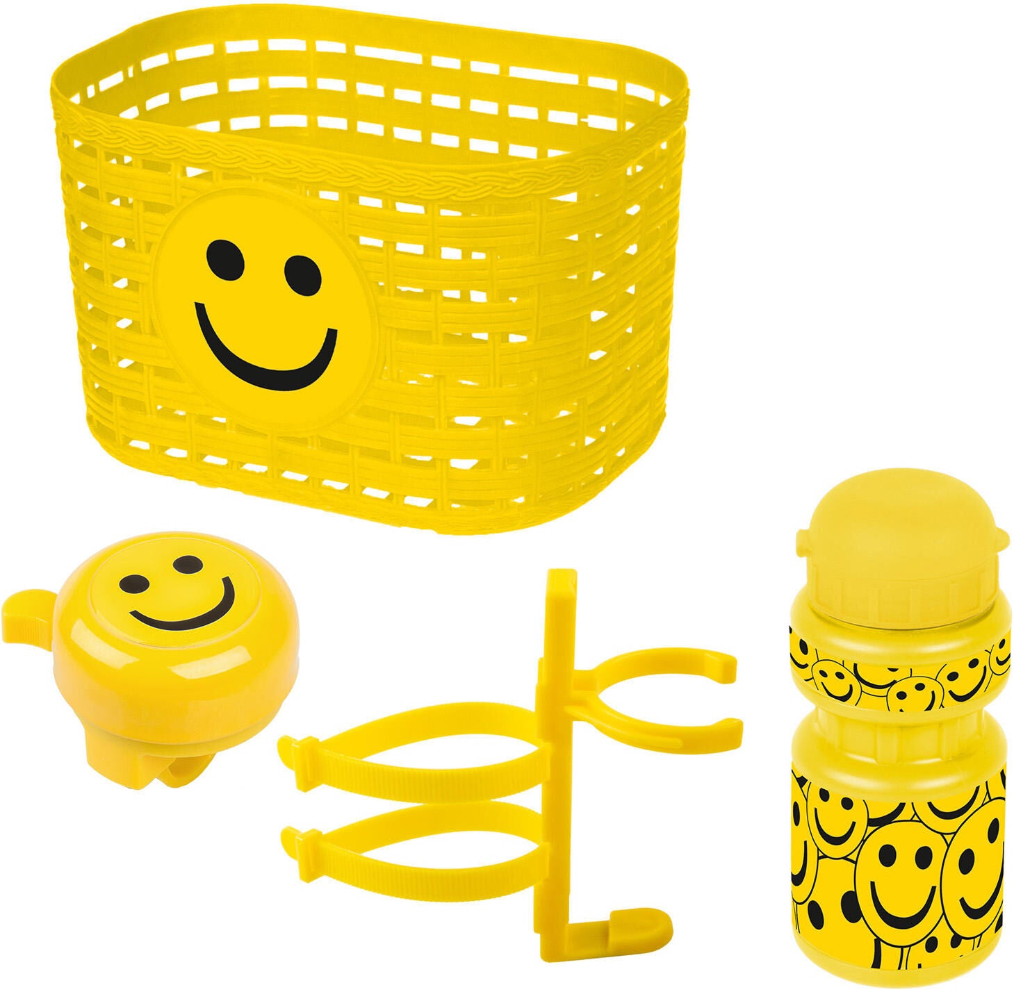 Messingschlager toebehoren korb, glocke, trinkflasche set messingsch.smile basket bell bottle
