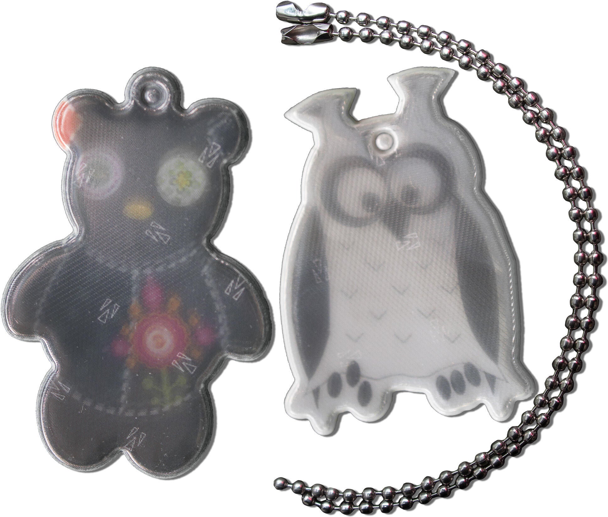 4-act reflex-aanhanger refl.tag teddy+owl w.chain