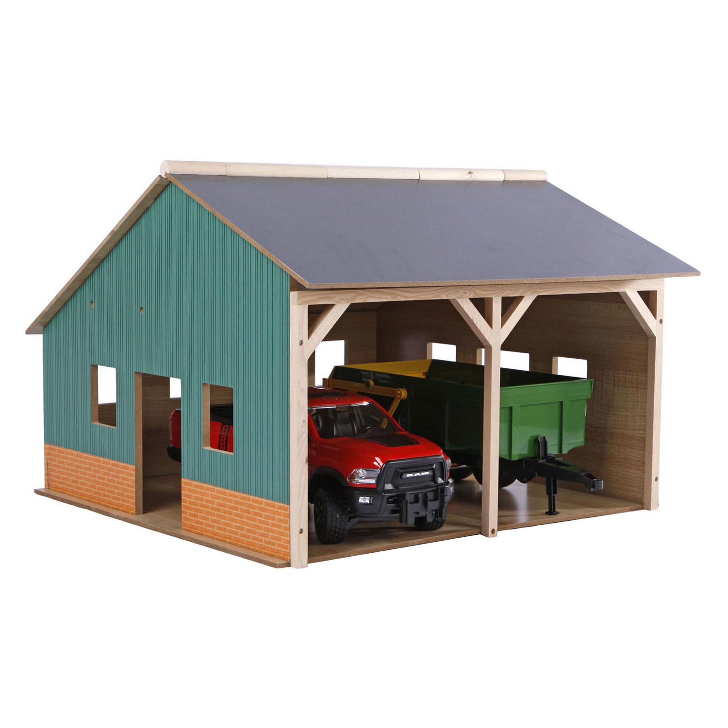 Kids globe landbouwloods voor 2 tractoren 1:16 55x53x38cm ( exclusief tractoren)