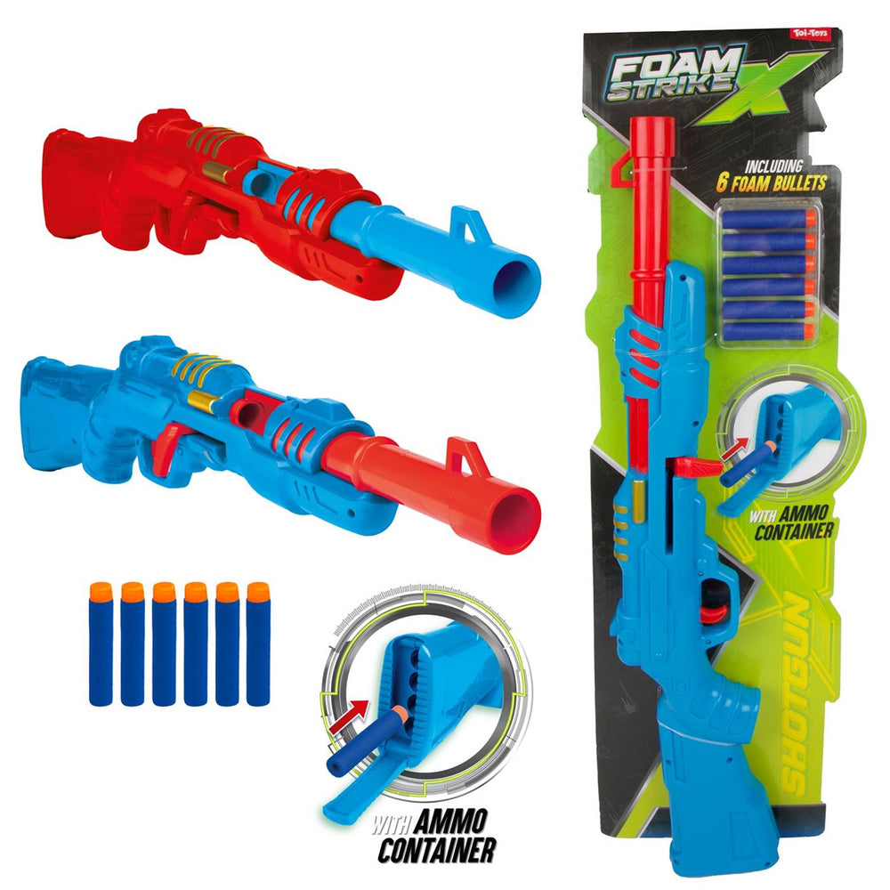 Toi-toys foam strikex geweer -shotgun-met 6 foampijlen 2ass