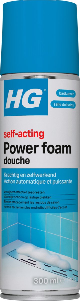 Merkloos sans marque hg - badkamer - badkamerreiniger - power foam douche - zelf-activerend - 300 ml - 1 stuk